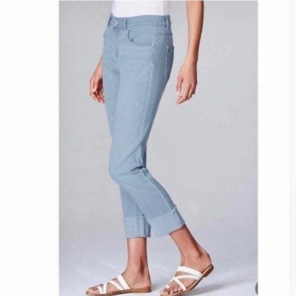 CLEARANCE!!! J.Jill Light Blue Authentic Fit Cropped Jean Size 12 - Picture 3 of 13